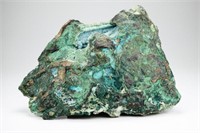 Green quartz and chrysocolla geode stone
