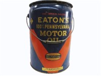 EATONS MOTOR OIL 5 IMPERIAL GALLON PAIL