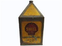 SHELL LUBRICATING OIL CONE TOP PAIL