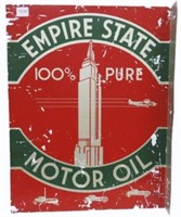 EMPIRE STATE MOTOR OIL, ALLUMINUM FLANGE SIGN
