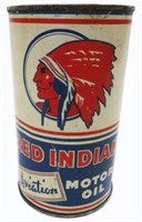 RED INDIAN AVIATION MOTOR OIL IMPERIAL QUART CAN