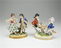 Two Dresden porcelain figural groups
