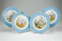Four French porcelain cabinet plates