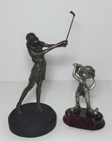 Two Statues of Lady Golfers