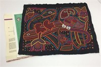 Cuna Indian Hand Stitched Fabric Panel