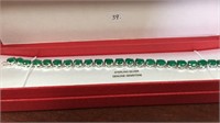 SS green onyx tennis bracelet comes with