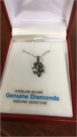 SS diamond leaf pendant comes with appraisal