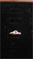 Yellow gold ruby and diamond ring size 7 comes