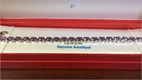 Genuine amethyst tennis bracelet comes with