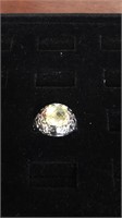 SS lemon quartz ring size 7 comes with appraisal