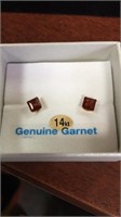 Yellow gold garnet earrings comes with appraisal