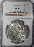 1903 MORGAN DOLLAR, NGC AU-58