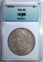 1878-S MORGAN DOLLAR, EMGC GEM BU