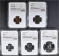 1963 PROOF SET ALL NGC PF-67