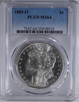 1885-O MORGAN DOLLAR, PCGS MS-64