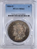 1884-O MORGAN DOLLAR, PCGS MS-64