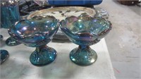 PAIR OF CARNIVAL CANDLE HOLDERS