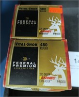 2- Boxes Federal Premium Vital Shok .480 Ruger