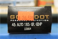 32- Boxes Speer Gold Dot .45 auto 185-grain