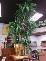 7 foot silk tree in gold holder