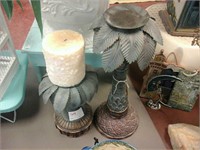 Pair of Palm tree candle holders