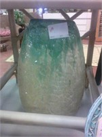 green and tan vase