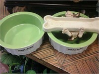 Good dog green dog bowl set