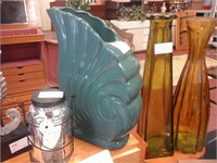 Blue shell vase