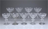 14 French Baccarat Harcourt champagne glasses