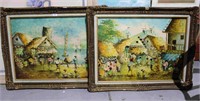 Artist unknown 2 works, Asian village scenes,