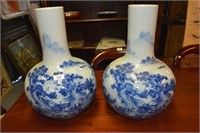Pair of large Chinese blue & white vases