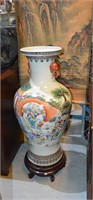 Large oriental vase, with lily & baby motif