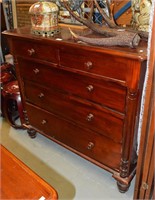 5 drawer mahogany chest,