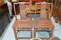 Pair of Chinese wooden splat back chairs