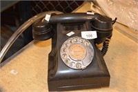 Black bakelite rotary dial telephone