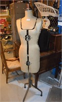 VIntage calico dress maker's model on