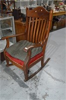Antique Canadian oak rocking chair,