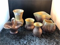 6 REMUDE POTTERY VASES