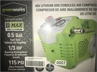 GREENWORKS CORDLESS AIR COMPRESSOR