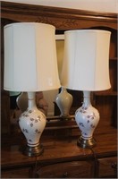 pair of Hand painted Table Lamps