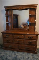 Oak Lenoir House Dresser w/ mirror