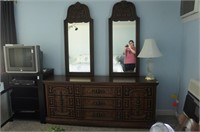 9 Drawer Dresser with Double Mirrors