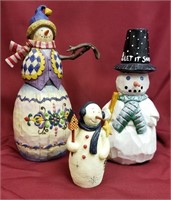 RESIN SNOWMAN SET, ONE JIM SHORE HEARTWOOD CREEK