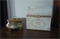 2 Music Boxes- one porcelain