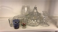10 pc assorted crystal, glassware, shot glasses