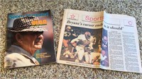 Vintage Bear Bryant Sports Illustrated & newspaper
