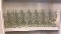 Lot of assorted clear stemware glasses