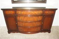 Mahogany Buffet with Glass Top