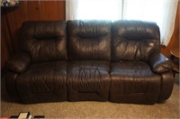 Leather Sofa With Decorative Pillows