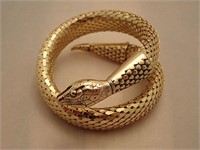 Whiting & Davis Golden Snake Serpent  Bracelet 1 C